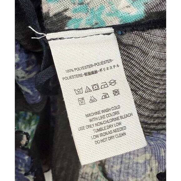 Free People Melborne Ruffle Floral Black Tank Top w/ Scallops - Small - Picture 5 of 5